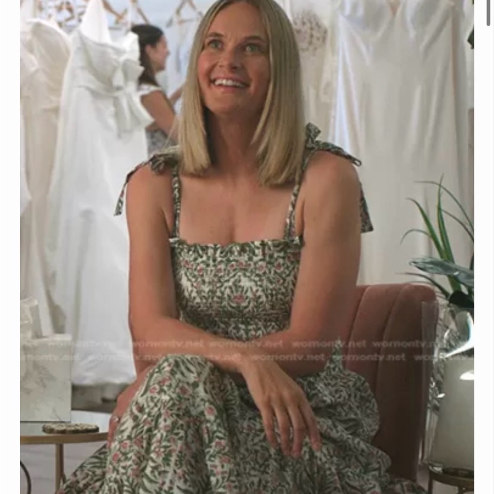Floral Tie-Shoulder Maxi Dress in Green and Pink (as seen on TSITP)